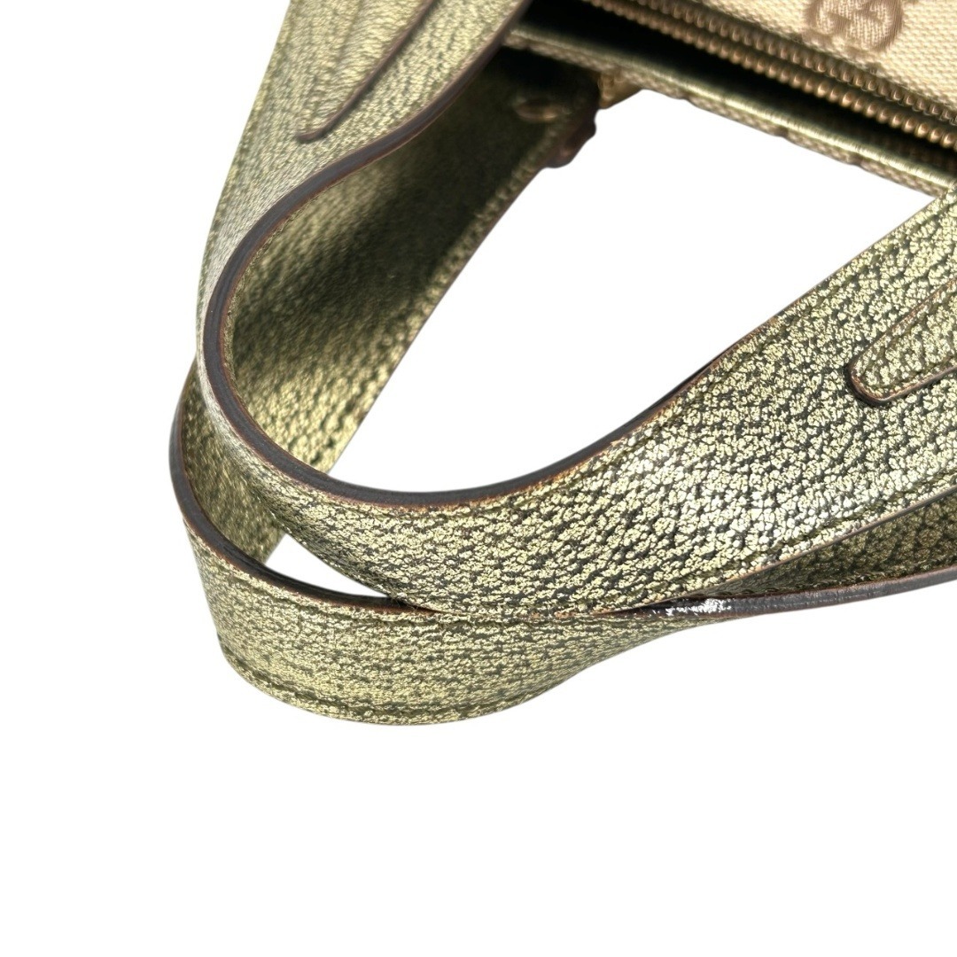 GUCCI(グッチ)のGUCCI グッチ GGキャンバス メタルバンブー ハンドバッグ 131324 213317 ハンドバッグ レディース ヴィンテージ 中古 美品 レディースのバッグ(トートバッグ)の商品写真