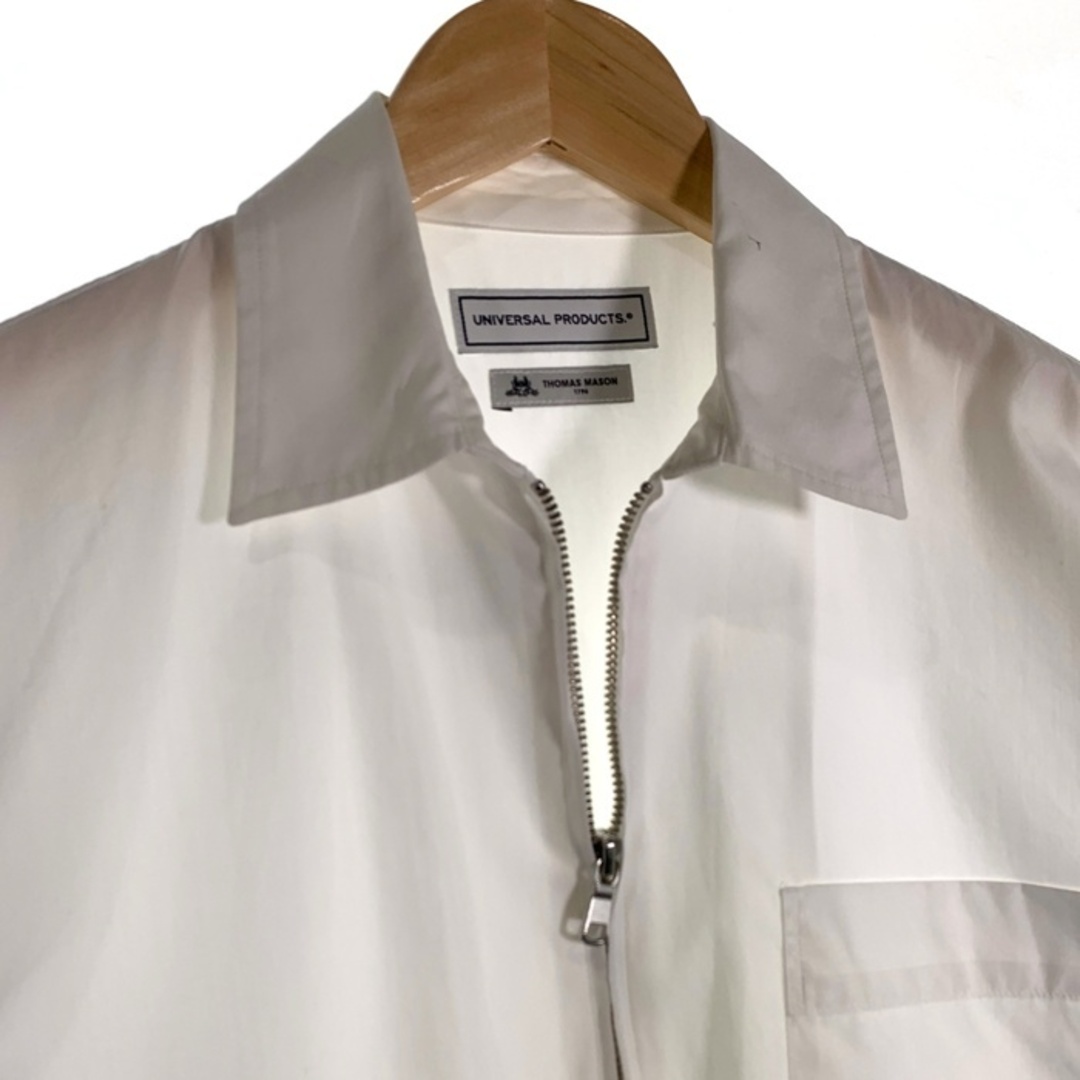 UNIVERSAL PRODUCTS(ユニバーサルプロダクツ)のUNIVERSAL PRODUCTS ユニバーサルプロダクツ T.M. ZIP FRONT L/S BLOUSON トーマスメイソン ジップアップブルゾン ジャケット ホワイト コットン 201-60307 Size 2 メンズのジャケット/アウター(ブルゾン)の商品写真