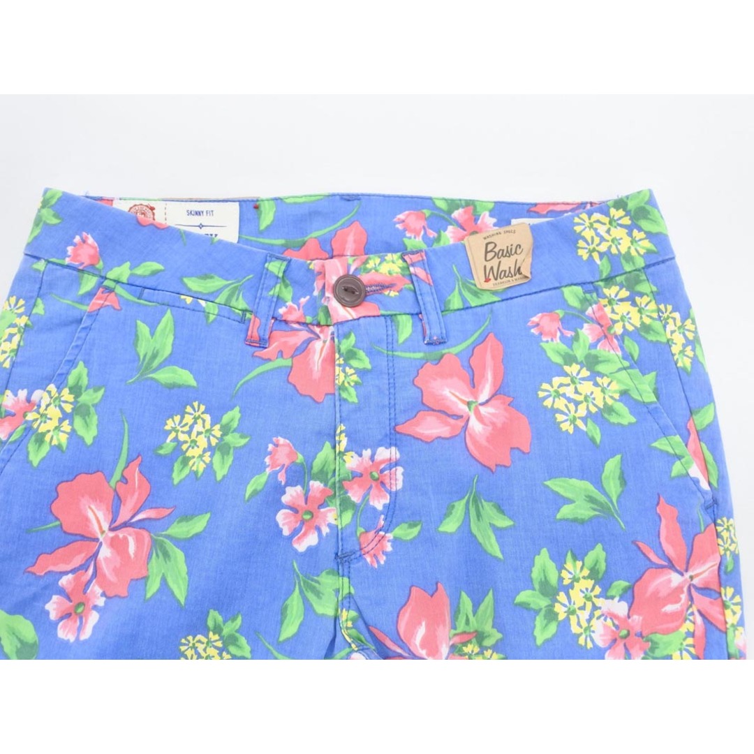 FRANKLIN&MARSHALL(フランクリンアンドマーシャル)の新品 FRANKLIN & MARSHALL フランクリン＆マーシャル SKINNY FIT 花柄 パンツ size24/青 ■◆ レディース レディースのパンツ(その他)の商品写真