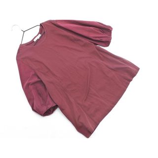 ニジュウサンク(23区)の23区 スリーブ 切替 カットソー size38/ボルドー ■◆ レディース(カットソー(長袖/七分))
