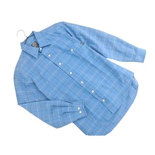AIGLE エーグル チェック シャツ sizeM/青 ■◇ メンズ