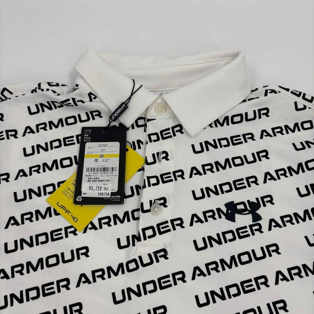 UNDER ARMOUR(アンダーアーマー)の新品未使用✨アンダーアーマー　ゴルフ　ポロシャツ　Mサイズ　白 スポーツ/アウトドアのゴルフ(ウエア)の商品写真