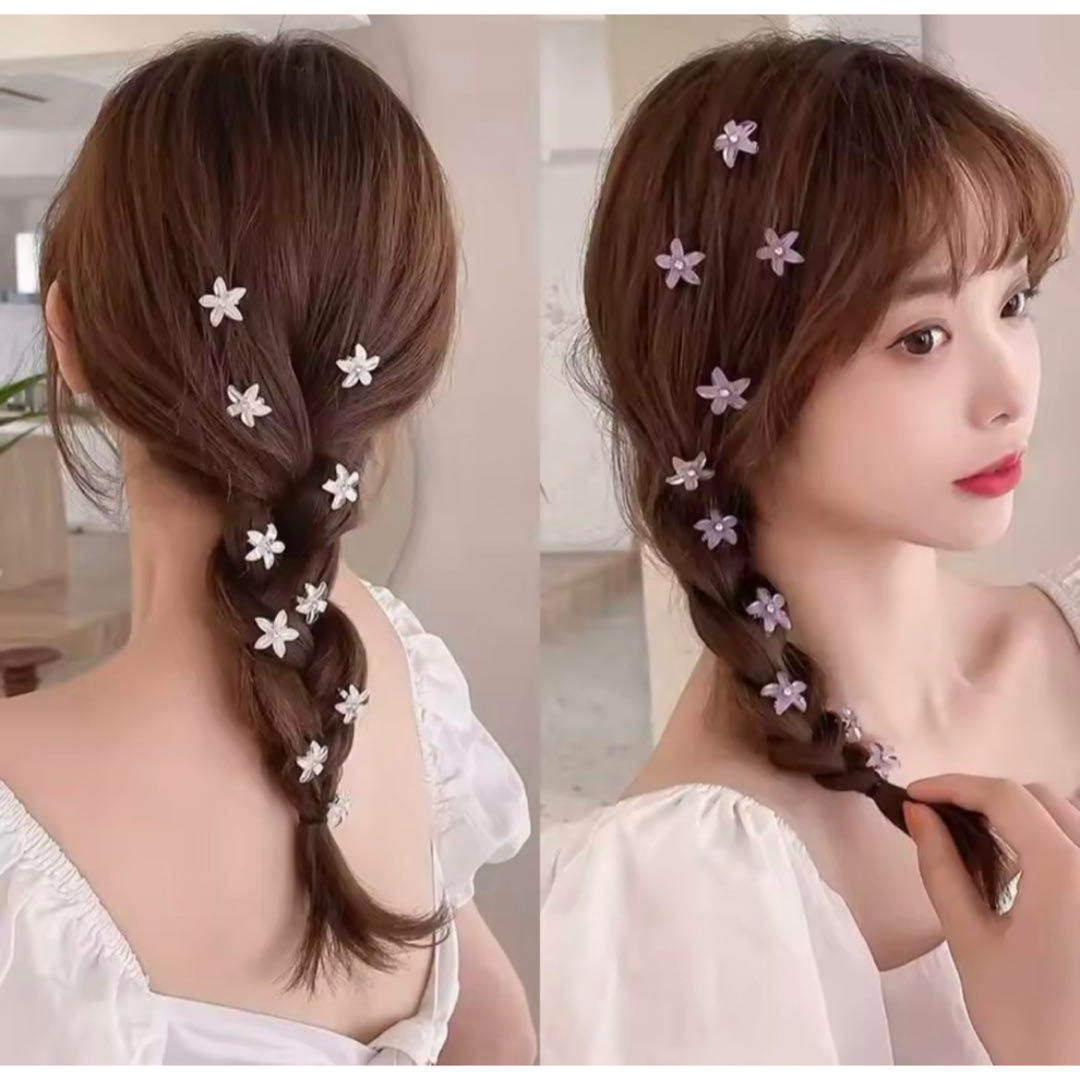 ヘアピン ヘアクリップ 花 髪飾り 小さめ レディースのヘアアクセサリー(ヘアピン)の商品写真