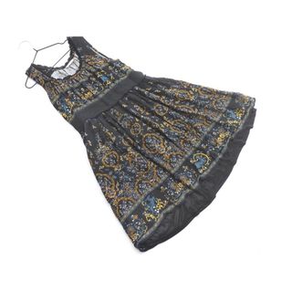 アクシーズファム(axes femme)のaxes femme アクシーズファム 総柄 ノースリーブ ワンピース sizeM/黒 ■◆ レディース(ミニワンピース)