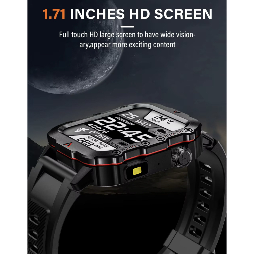 【新品未使用】大画面スマートウォッチ LAXASFIT Q11 BK メンズの時計(腕時計(デジタル))の商品写真