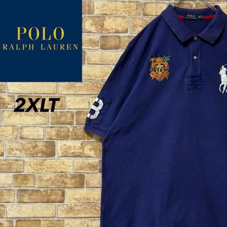 ポロラルフローレン(POLO RALPH LAUREN)のポロラルフローレン　半袖ポロシャツ　ビッグポニー　刺繍　ネイビー　2XLT(ポロシャツ)