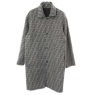 フェンディ(FENDI)のFENDI フェンディ ズッカ柄リバーシブルカシミヤロングコート F023 150 6 グレー 42(その他)