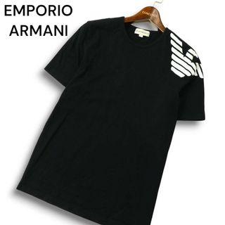 エンポリオアルマーニ(EMPORIO ARMANI)のEMPORIO ARMANI エンポリオ アルマーニ 春夏★ ビッグ ロゴ 半袖 Tシャツ カットソー Sz.L メンズ 黒 日本製(Tシャツ/カットソー(半袖/袖なし))