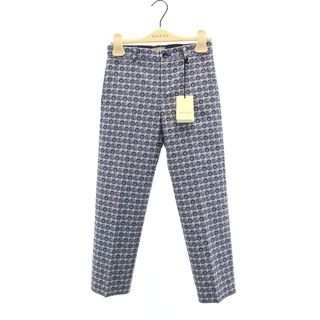 グッチ(GUCCI)の古着 GUCCI グッチ イタリア製 総ロゴ ロングパンツ 8 ネイビー ハンガー付き キッズ(パンツ/スパッツ)