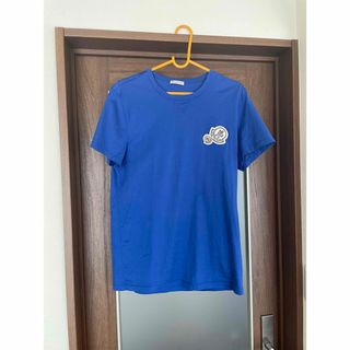 モンクレール(MONCLER)の美品　MONCLER モンクレール ロゴワッペン Tシャツ ブルー(Tシャツ/カットソー(半袖/袖なし))