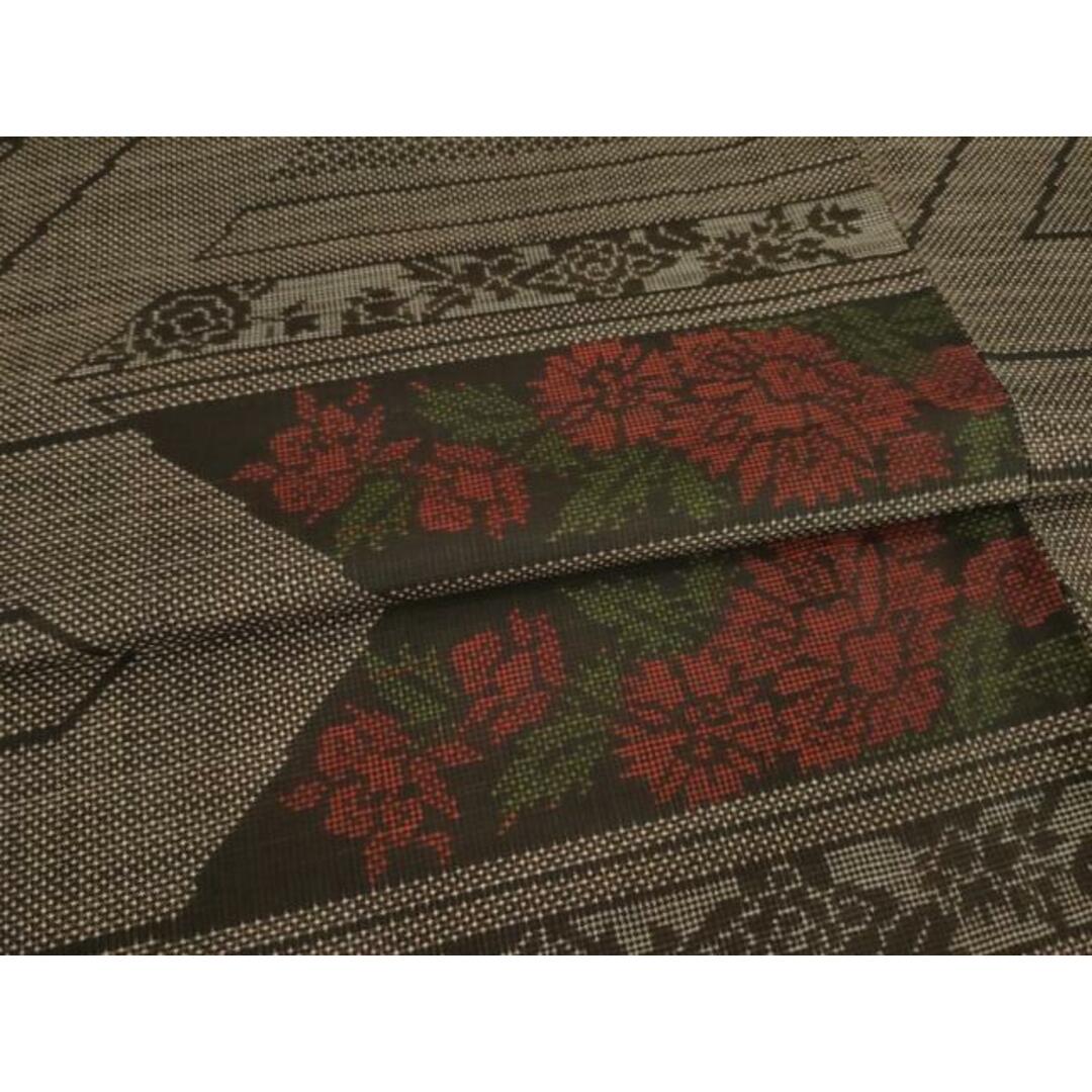平和屋着物●本場大島紬　一元絣　横段花文　正絹　逸品　AAAY1864ck レディースの水着/浴衣(着物)の商品写真