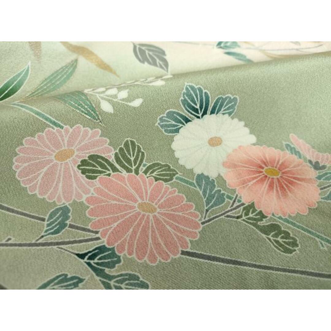 平和屋着物●訪問着　枝花文　暈し染め　金銀彩　正絹　逸品　DAAU5792ps レディースの水着/浴衣(着物)の商品写真
