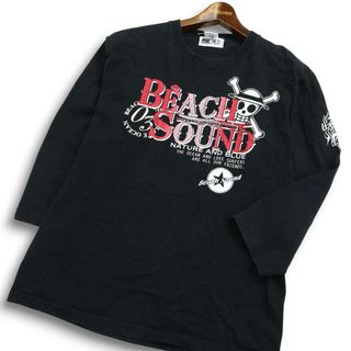 Beach Sound × ONE PIECE ビーチサウンド ワンピース★ ボア ハンコック 九蛇海賊団 7分袖 Tシャツ Sz.XL メンズ 黒 大きい(Tシャツ/カットソー(七分/長袖))
