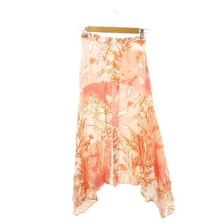 Stella McCartney - ステラマッカートニー フレアスカート ロング ヘムライン 総柄 36 S ピンク