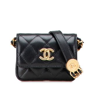 シャネル(CHANEL)の美品 シャネル ミニマトラッセ ココマーク ウエストバッグ ボディバッグ キャビアスキン レディース CHANEL 【1-0218130】(ボディバッグ/ウエストポーチ)