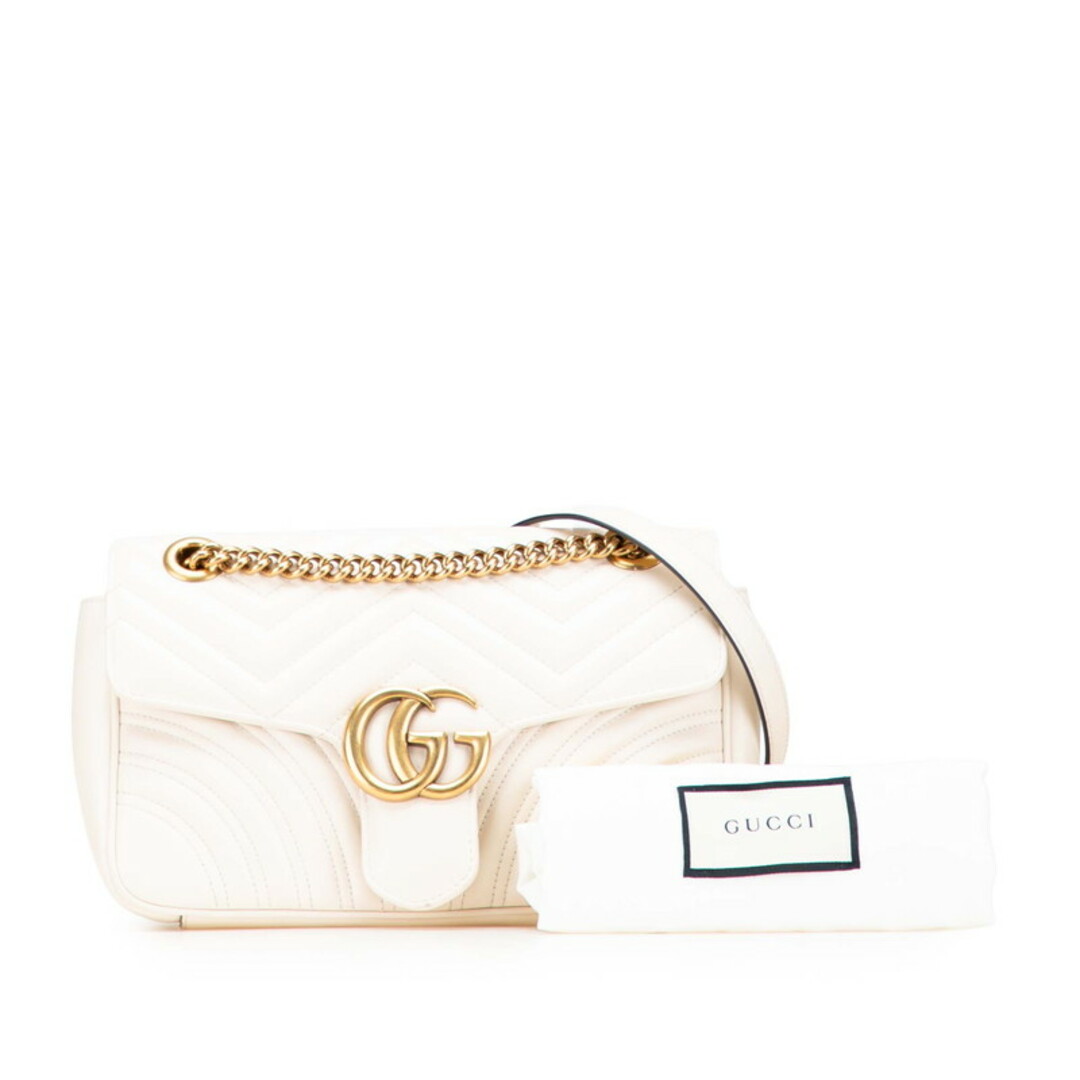 GUCCI(グッチ)の美品 グッチ GGマーモント チェーン ショルダーバッグ ハンドバッグ 443497 レザー レディース GUCCI 【214-20817】 レディースのバッグ(ショルダーバッグ)の商品写真
