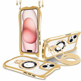 【色:ゴールド_サイズ:iPhone 15】iPhone 15 用のケースで 背