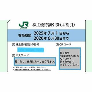 ジェイアール(JR)のJR東日本株主優待割引券（４割引）1枚(その他)