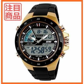 ♦即購入OK♦(❁ᴗ͈ˬᴗ͈)◞新品♪50m防水SKMEIデザイン腕時計ゴールド(腕時計(アナログ))