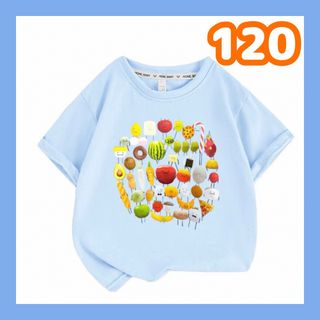 Tシャツ　キッズ　ロブロックス　ひみつのおるすばん　半袖　人気　120 水色