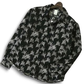 キャスパージョン(Casper John)の【新品 未使用】 CASPER JOHN キャスパージョン 通年★ 長袖 オーバーサイズ ジャガード 総柄 シャツ Sz.XS メンズ 黒(シャツ)