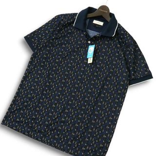 ゴールデンベア(Golden Bear)の【新品 未使用】 Golden Bear ゴールデンベア 春夏 3D 吸水速乾★ 半袖 総柄 ポロシャツ Sz.LL メンズ 大きいサイズ(ポロシャツ)