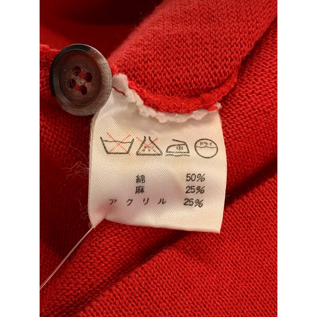 ISSEY MIYAKE MEN(イッセイミヤケメン)のイッセイミヤケメン MT61249 半袖ニット F レッド ヘンリーネック 筆タグ 80s ITEEESXHDB6K レディースのトップス(ニット/セーター)の商品写真