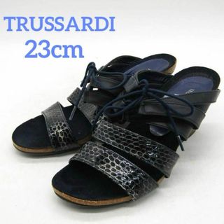 トラサルディ(Trussardi)のトラサルディ サンダル ウエッジソール 日本製 レディース 23cm ネイビー(サンダル)