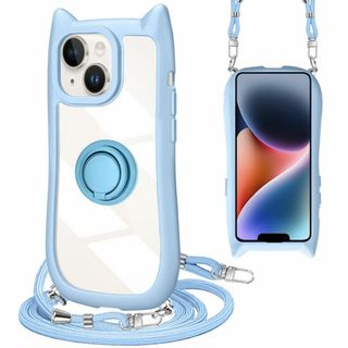 【色:ブルー_サイズ:iPhone 15】iPhone 15 ケース ショルダー