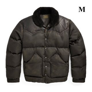 24FW 新品 RRL シアリングカラー レザーヨーク ジャケット ダウン M