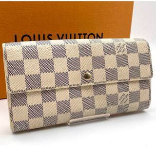 ルイヴィトン(LOUIS VUITTON)の【美品】ルイヴィトン ダミエ アズール ポルトフォイユ サラ 二つ折り財布(財布)