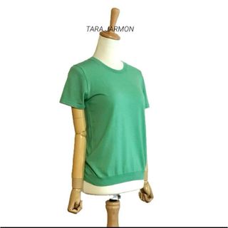 タラジャーモン(TARA JARMON)の【TARA JARMON】 半袖 ハイゲージ コットンニット(ニット/セーター)