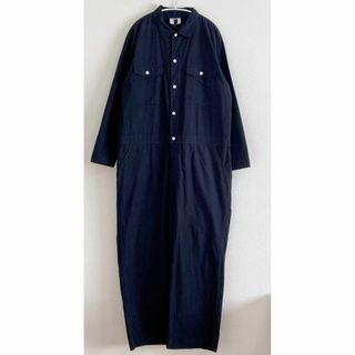 ヤーモ(Yarmo)のyarmo　コットン100％　オールインワン　つなぎ　黒　L　ヤーモ(オールインワン)