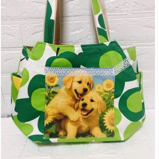 チューリップバッグ　ゴールデンレトリバー　ハンドメイド