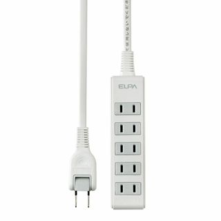 エルパ (ELPA) コンパクトタップ 電源タップ 延長コード 125V 5個口