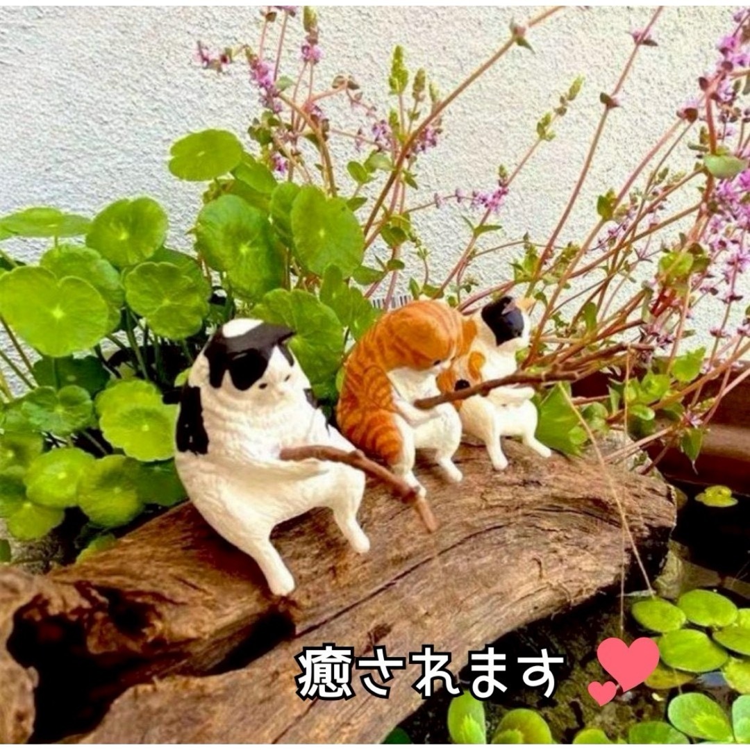 釣り猫 オーナメント 水槽 7匹 セット アクアリウム 猫 釣り フィギュア インテリア/住まい/日用品のインテリア小物(置物)の商品写真