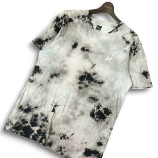 ハフ(HUF)のHUF ハフ 春夏 ロゴプリント★ 半袖 タイダイ マーブル Tシャツ カットソー Sz.M メンズ 灰 グレー(Tシャツ/カットソー(半袖/袖なし))