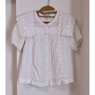 シーバイクロエ(SEE BY CHLOE)のシーバイクロエ　リネン　半袖ブラウス　38(シャツ/ブラウス(半袖/袖なし))