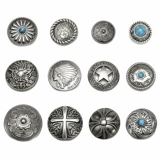 【在庫セール】サムコス 12個セット コンチョ ボタン 20mm～32mm ねじ
