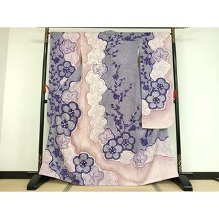 平和屋着物●豪華振袖　総絞り　舞梅文　暈し染め　正絹　逸品　AAAX0292np(振袖)