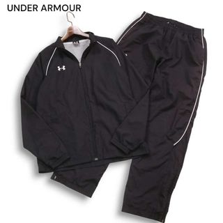 UNDER ARMOUR アンダーアーマー 通年 裾ジップ★ ジャケット & パンツ 上下セットアップ トラックスーツ Sz.MD メンズ 黒(セットアップ)