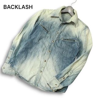 BACKLASH バックラッシュ イサムカタヤマ 1075-01 通年 10ozデニム × ピッグスキン 長袖 ウエスタン シャツ Sz.S　メンズ(シャツ)