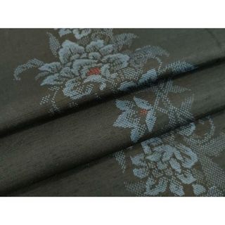 平和屋着物●上質な紬　洋花間道　正絹　逸品　DAAV1261tw
