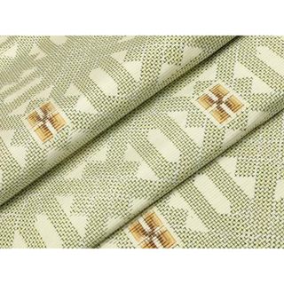 平和屋着物▽上質な紬　単衣　吉祥文　正絹　逸品　CAAV3725dy