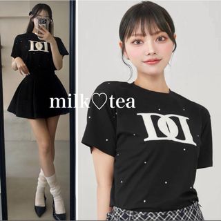 ダーリッチ(Darich)の新品タグ付 ダーリッチ ブラック キルティングアップリケビジューTシャツ F(Tシャツ(半袖/袖なし))