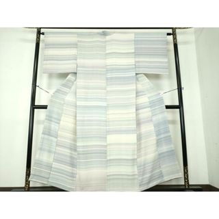 平和屋着物●上質な小紋　横段文　正絹　逸品　DAAU5276ps(着物)
