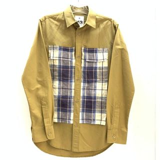 【中古】Y-3 切り替えシャツジャケット XS ブラウン　ワイスリー[92][240092292140](その他)