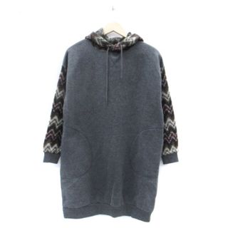 titicaca - チチカカ ワンピース ひざ丈 長袖 総柄 裏起毛 F マルチカラー グレー