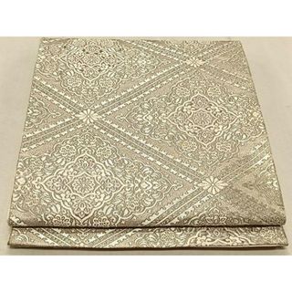平和屋着物◎西陣　服部織物謹製　六通柄袋帯　唐織　オリエント更紗　天井花文　銀糸　正絹　逸品　CAAT9128qv(帯)