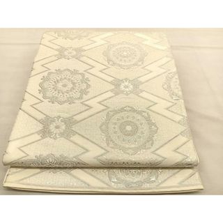 平和屋着物◎六通柄袋帯　松皮菱宝相華　銀糸　正絹　逸品　BAAU1038hv(帯)